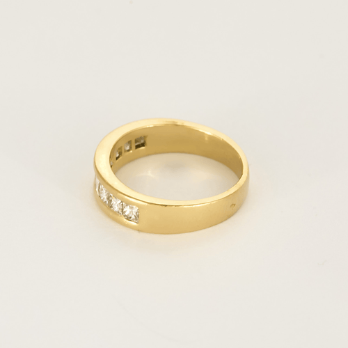 Bague 51 Demie alliance en or jaune et diamants 58 Facettes DV27468-49-51-2