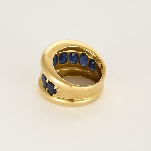 Bague 53 Importante bague en or jaune et saphirs 58 Facettes DV27468-30-53-2