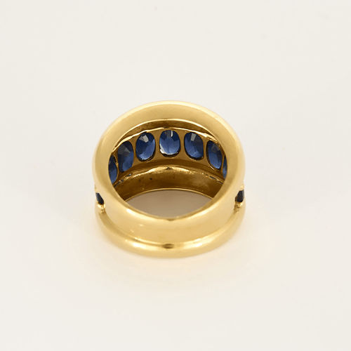 Bague 53 Importante bague en or jaune et saphirs 58 Facettes DV27468-30-53-2