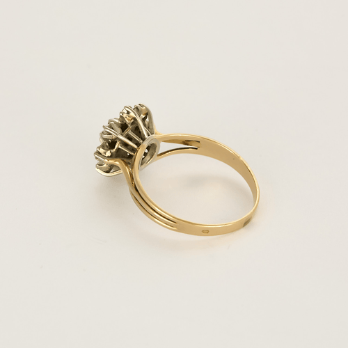 Bague 60 Bague Fleur en or jaune et or gris, diamants 58 Facettes DV27468-31-60-2