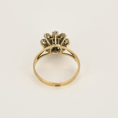 Bague 60 Bague Fleur en or jaune et or gris, diamants 58 Facettes DV27468-31-60-2