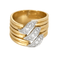 Bague 58 Bague en or jaune, or gris et petits diamants 58 Facettes DV27468-35-58-2