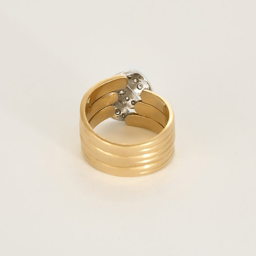 Bague 58 Bague en or jaune, or gris et petits diamants 58 Facettes DV27468-35-58-2