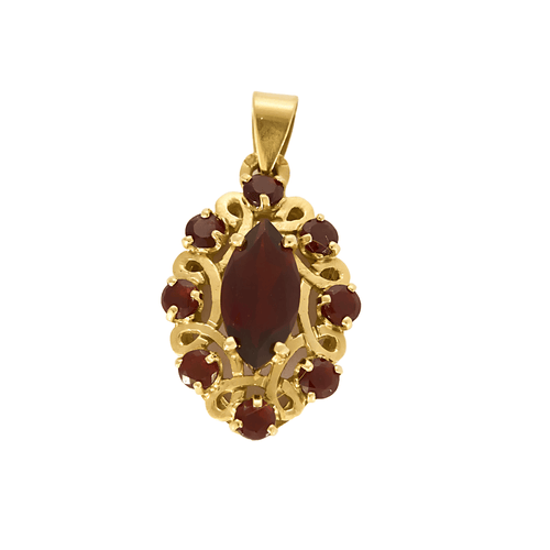 Pendentif Pendentif en or jaune et grenats almandin 58 Facettes DV27468-58