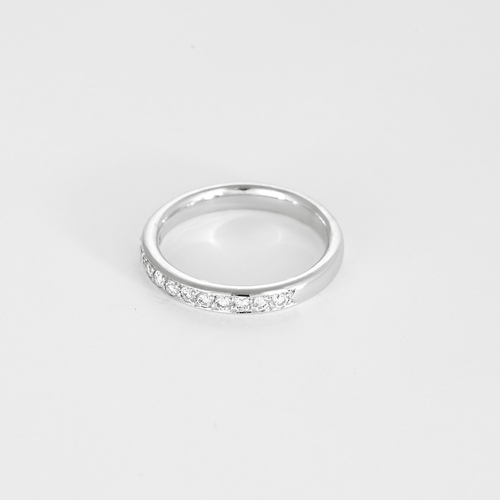 Bague 54 Demie-Alliance en or gris et diamants 58 Facettes DV27468-53-54-3