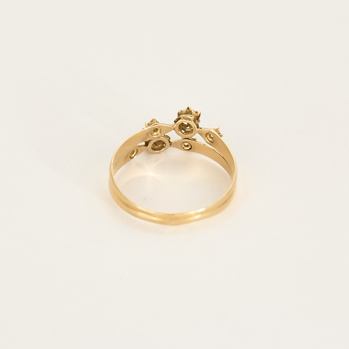 Bague 58,5 Fine bague en or jaune et diamants 58 Facettes DV25961-1-585-5