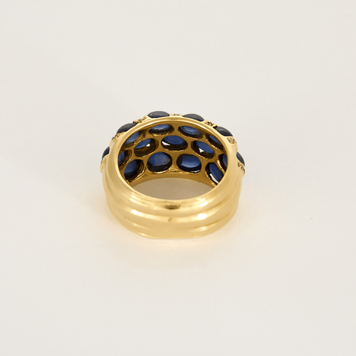 Bague 53,5 Importante bague jonc en or jaune, saphirs et diamants 58 Facettes DV27468-2-535-5