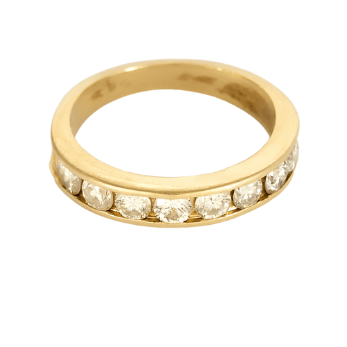 Bague 55 Demie alliance en or jaune et diamants 58 Facettes DV27468-37-DV0882-1