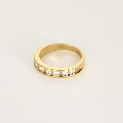 Bague 55 Demie alliance en or jaune et diamants 58 Facettes DV27468-37-DV0882-1