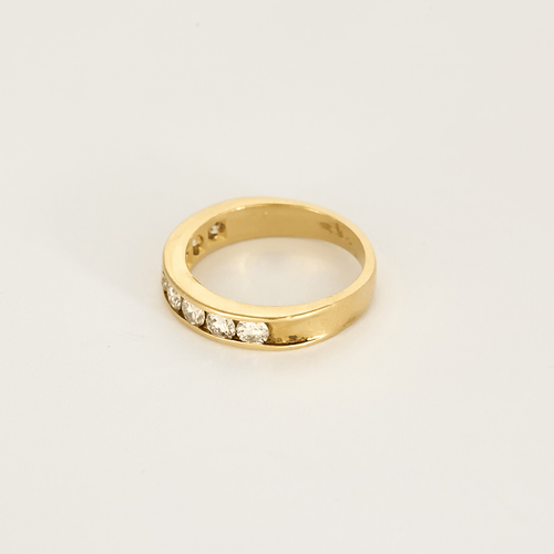 Bague 55 Demie alliance en or jaune et diamants 58 Facettes DV27468-37-DV0882-1