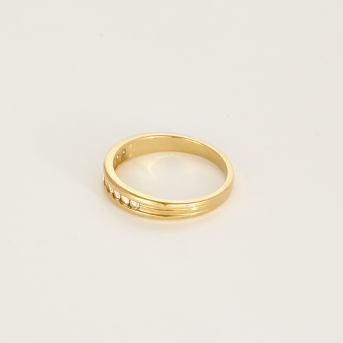 Bague 55,5 Alliance en or jaune et diamants 58 Facettes DV27468-54-555-5