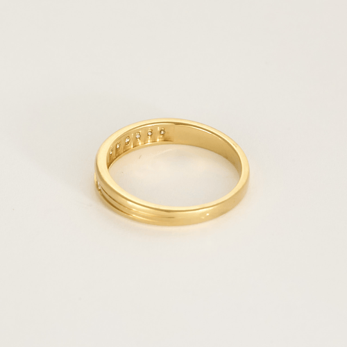 Bague 55,5 Alliance en or jaune et diamants 58 Facettes DV27468-54-555-5