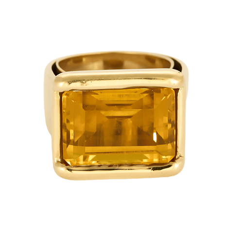 Bague 51 Importante Bague type Chevalière et citrine 58 Facettes DV11015-2-51-2