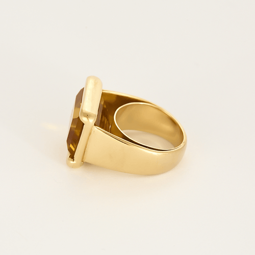 Bague 51 Importante Bague type Chevalière et citrine 58 Facettes DV11015-2-51-2