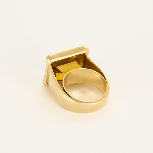 Bague 51 Importante Bague type Chevalière et citrine 58 Facettes DV11015-2-51-2