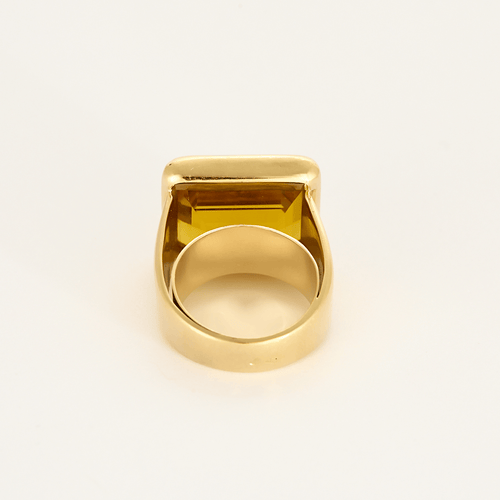 Bague 51 Importante Bague type Chevalière et citrine 58 Facettes DV11015-2-51-2