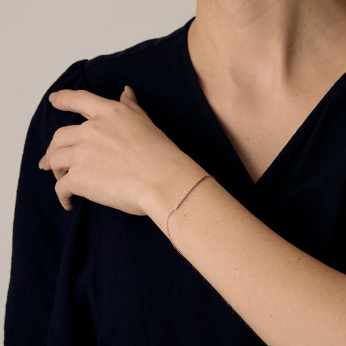 Bracelet Bracelet en or rose et ligne de diamants 58 Facettes DV1838-10