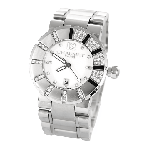 Montre CHAUMET - CLASSE ONE -  Montre en acier à boitier rond diamanté, à mouvement quartz 58 Facettes DV3964-3