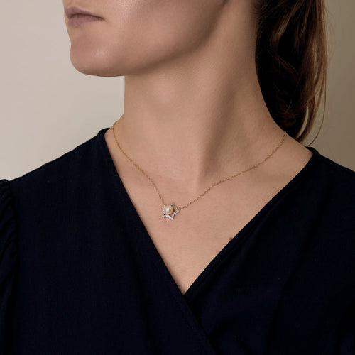 Collier Collier en or jaune et or gris , perle de culture et diamants 58 Facettes DV24577-2