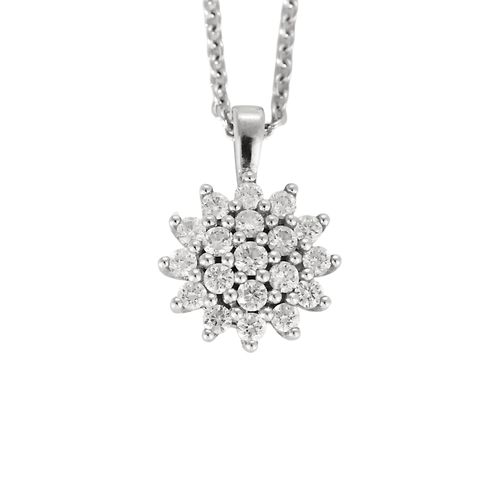 Collier et pendentif floral or 14K et diamants 58 Facettes DV24577-1