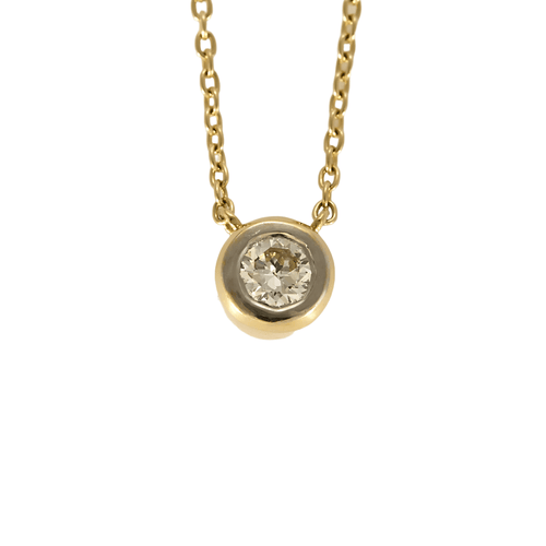 Collier Collier solitaire en or jaune et or gris, diamant 0.15 carat environ. 58 Facettes DDV24577-3