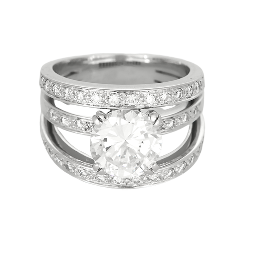 Bague 54 Importante Bague en or gris diamant taille ancienne 2.66 carats environ 58 Facettes DV25096-2-54-3