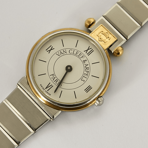 Montre VAN CLEEF & ARPELS - Montre en acier et acier plaqué or à boitier rond et mouvement quartz 58 Facettes DV11451-21