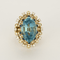 Bague 51 Bague cocktail en or jaune, aigue marine , saphirs et diamants 58 Facettes DDV26158-4-51-2