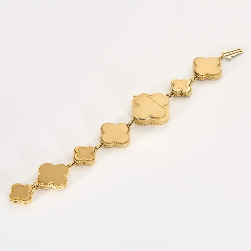 VAN CLEEF & ARPELS - Alhambra - Montre bracelet de dame en or jaune et onyx 58 Facettes DV4391-3