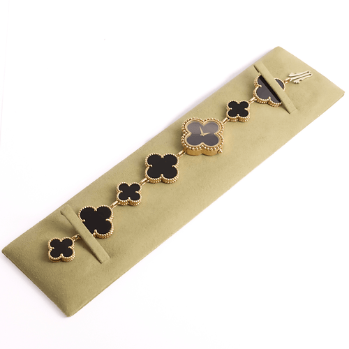 VAN CLEEF & ARPELS - Alhambra - Montre bracelet de dame en or jaune et onyx 58 Facettes DV4391-3