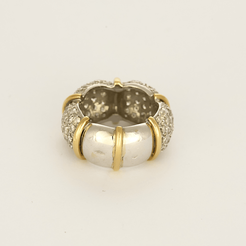 Bague 49 Anneau en or gris, or jaune et diamants 58 Facettes DV22972-38-49-2