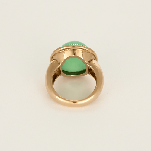 Bague 53,5 Bague en or rose, chrysoprase et diamants 58 Facettes DV22972-47-535-5