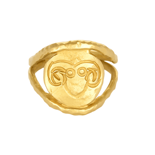 Bague 49 JEAN MAHIE - Collection Zodiaque - Bague Bélier en or jaune 22K 58 Facettes DV0370-6-49-2