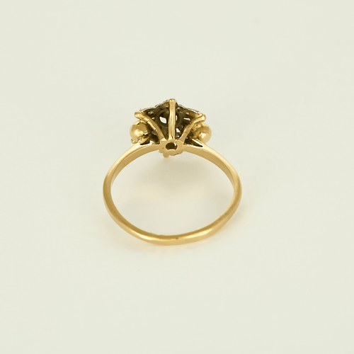 Bague 56 Bague en or jaune et platine, à motif d'étoile stylisé et diamants taille rose 58 Facettes DV0013-38-56-3