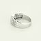 Bague 57 Bague jonc en or gris, émeraude et diamants 58 Facettes DV0302-7-57-3