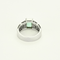 Bague 57 Bague jonc en or gris, émeraude et diamants 58 Facettes DV0302-7-57-3