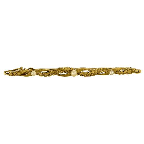 Broche Broche barrette en or jaune et perles  blanche 58 Facettes DV27545-5