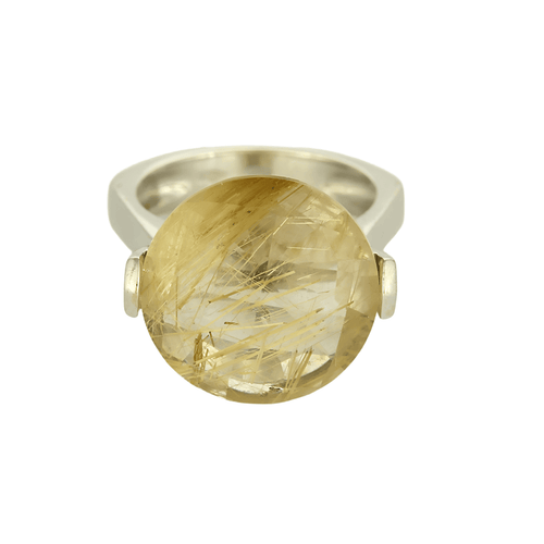 52 Bague cocktail en or gris quartz rutile dit cheveux de Vénus 58 Facettes DV27545-4-52-1