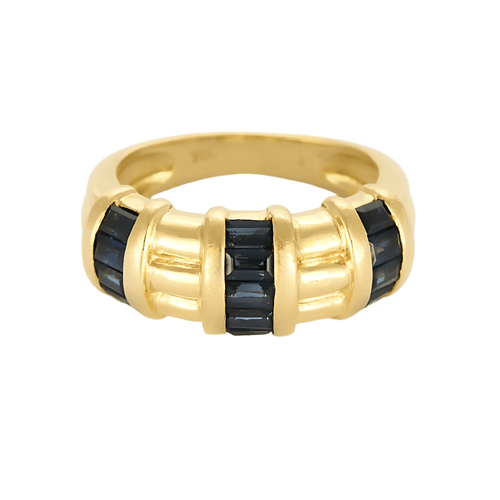 Bague 51 Bague jonc or jaune et saphirs 58 Facettes DV7140-1