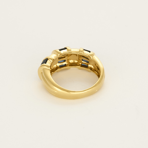 Bague 51 Bague jonc or jaune et saphirs 58 Facettes DV7140-1