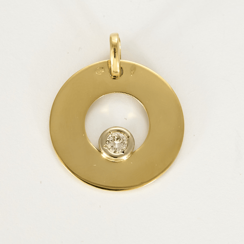 Pendentif Pendentif rond ajourée en or jaune, or blanc et diamant 58 Facettes DV27468-75
