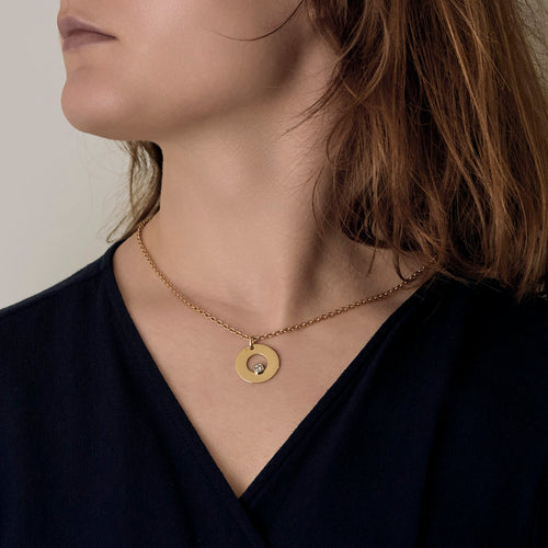 Pendentif Pendentif rond ajourée en or jaune, or blanc et diamant 58 Facettes DV27468-75