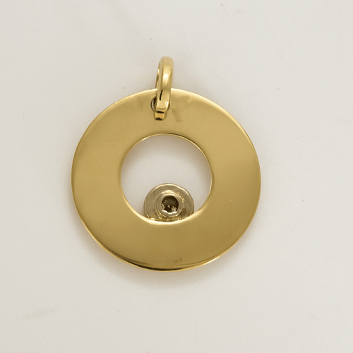 Pendentif Pendentif rond ajourée en or jaune, or blanc et diamant 58 Facettes DV27468-75