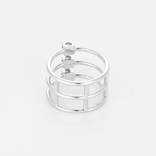 52 Dinh Van - Trilogie le Cube - Bague en or gris et diamants 58 Facettes DV28241-1-52-1