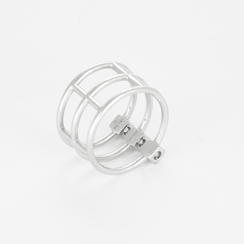 52 Dinh Van - Trilogie le Cube - Bague en or gris et diamants 58 Facettes DV28241-1-52-1
