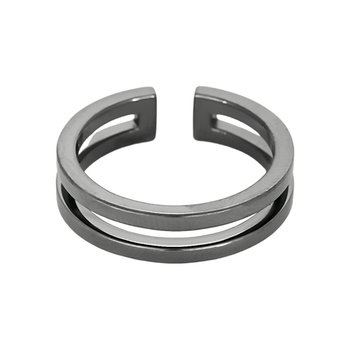 Bague 56 Gemmyo - Thésée - Alliance or noir 58 Facettes DV27674-2-56-3