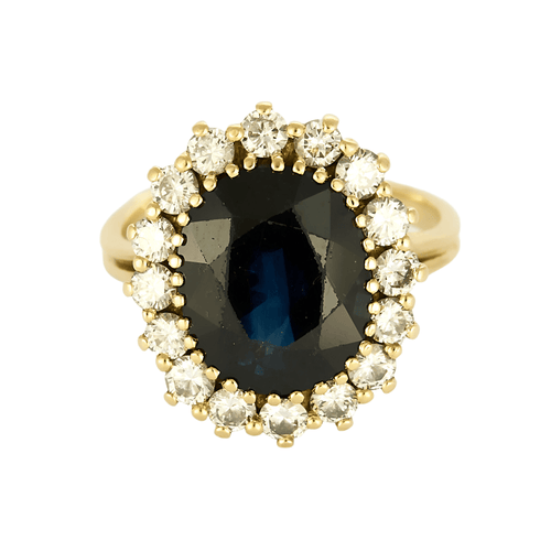 Bague 49,5 Bague marguerite en or jaune, saphir et diamants 58 Facettes DV28220-2-495-6