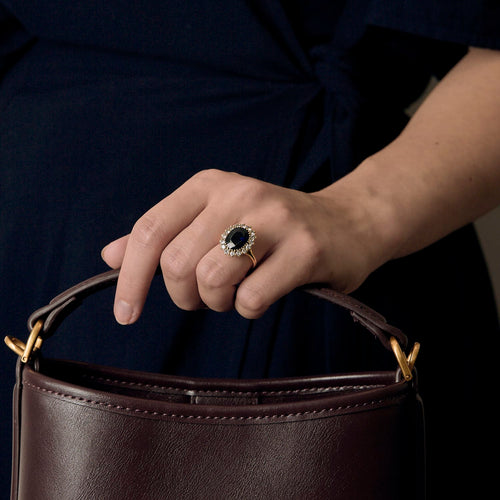 Bague 49,5 Bague marguerite en or jaune, saphir et diamants 58 Facettes DV28220-2-495-6