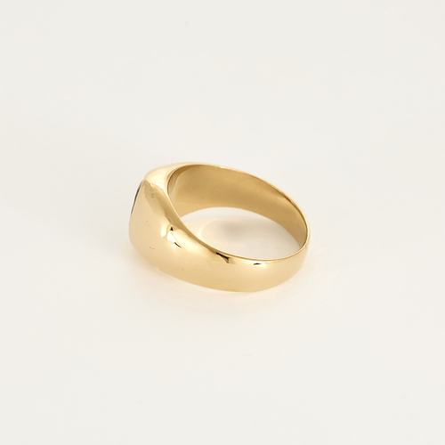 Bague 53 Bague de type chevalière en or jaune et saphir 58 Facettes DV24577-8-53-2