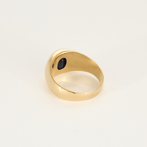 Bague 53 Bague de type chevalière en or jaune et saphir 58 Facettes DV24577-8-53-2
